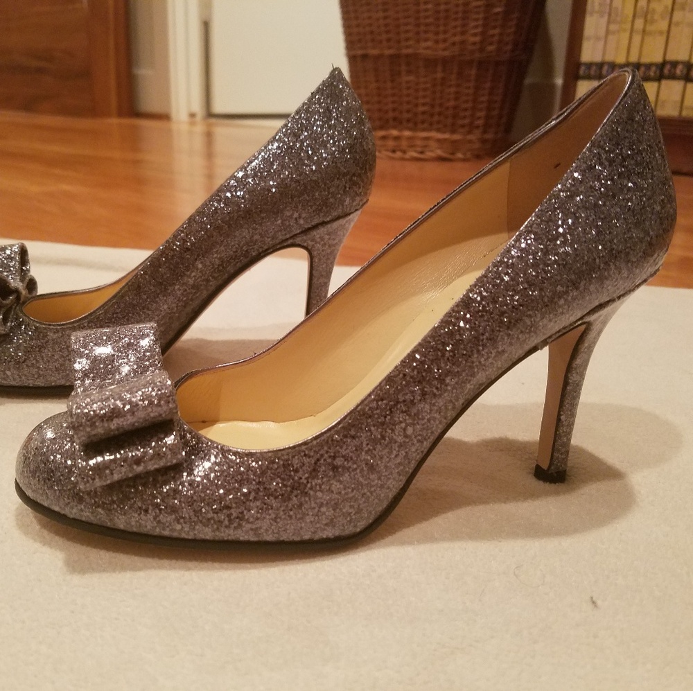 Brand New Kate Spade Krysta Pewter Glitter Pump